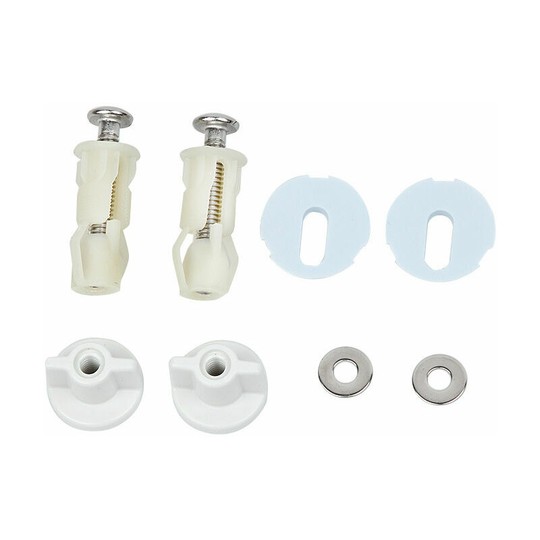 Monly - 2 Pcs Toilet Seat Fasteners Toilet Seat Screws Expanding Rubber Nuts Universal Toilet Seat Hardware Screws For Toilet Lid Cover White