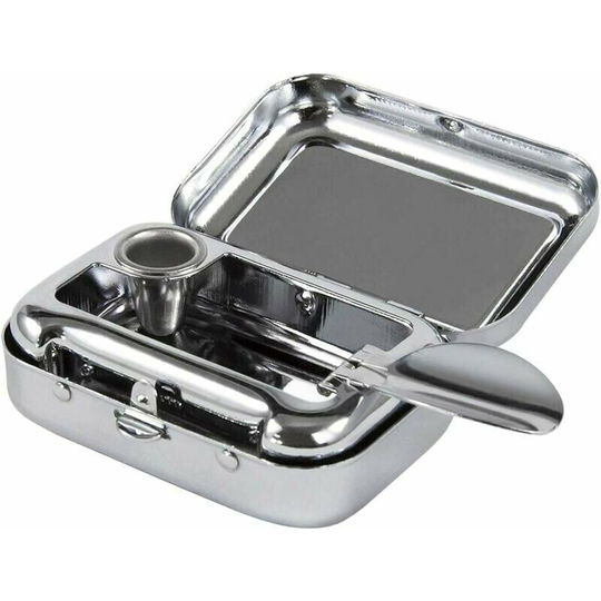 Monly - Portable Ashtray Pocket Ashtray Stainless Steel Mini Ashtray With Lid Cigarette Ashtray Container For Smoking Outdoor Travel