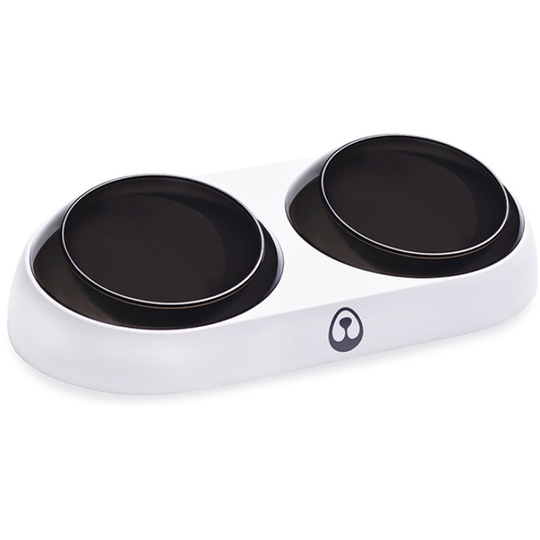 Pet Dog Cat Feeder Water Bowl Neck Protection Bowl 0Â¡Ă£/15Â¡Ă£ Tilt, Double bowl - Double bowl