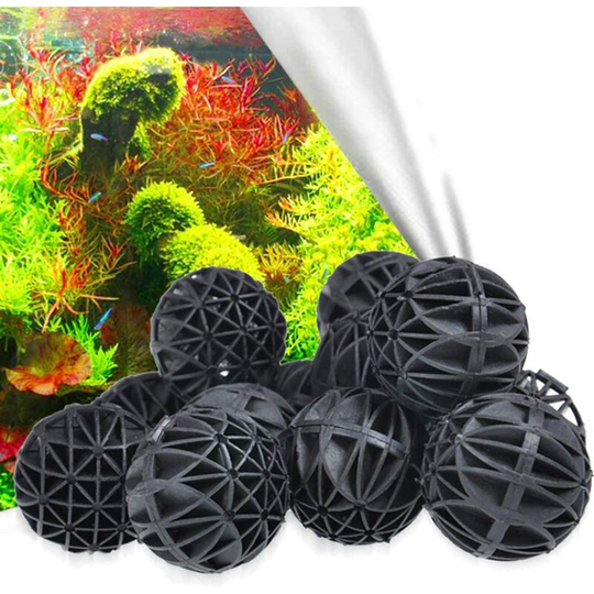 Betterlifegb - Organic Ball Balls Filter Aquarium Filter Fish Filter Tank, Filter with Cotton for Aquarium Fountain, Black (200pcs, 16mm)