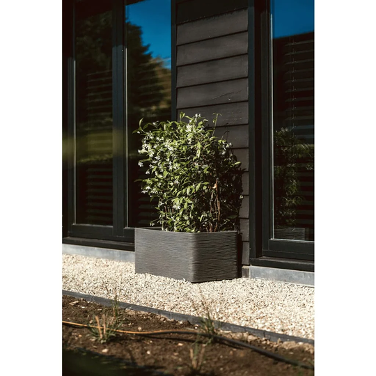 Capi Planter Nature Rib Rectangle 73 x 39 x 32cm Dark Grey