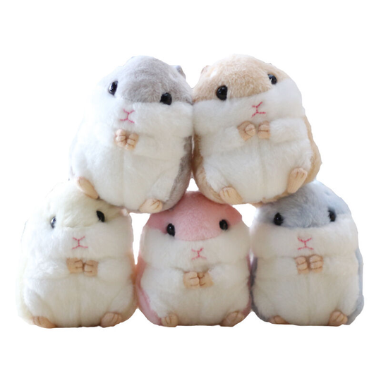 6pcs cartoon plush hamster doll mouse doll car keychain bag pendant