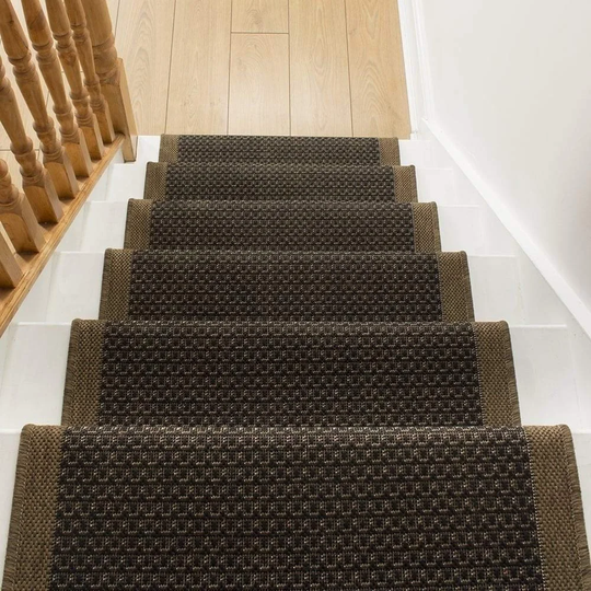 Almandine Flatweave Brown Stair Runner