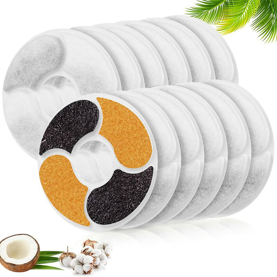 Cat Fountain Filter Replacement, Pet Fountain Filter with Resin and Activated Carbon 12 Pack