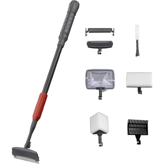 Perle Rare - Aquarium Cleaning Tool 6 in 1 Aquarium Cleaning Kit with Fishing Net, Algae Scraper, Gravel Broom, Pipe Brush, Cleaning Sponge Aquarium