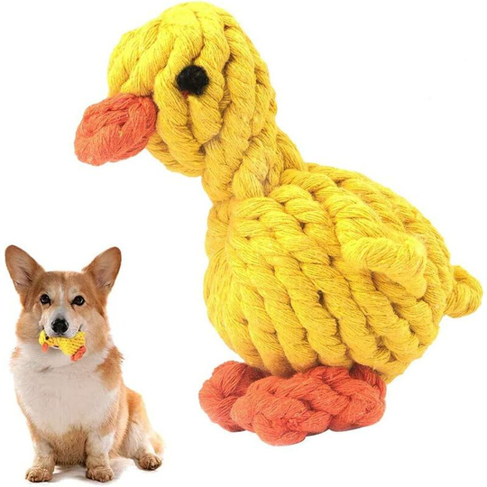 Einemgeld - Dog Puppy Boredom Rope Toy Natural Cotton Teeth Cleaning Chew Rope Dogs Ball Knot Training Toy Small Dogs Toy