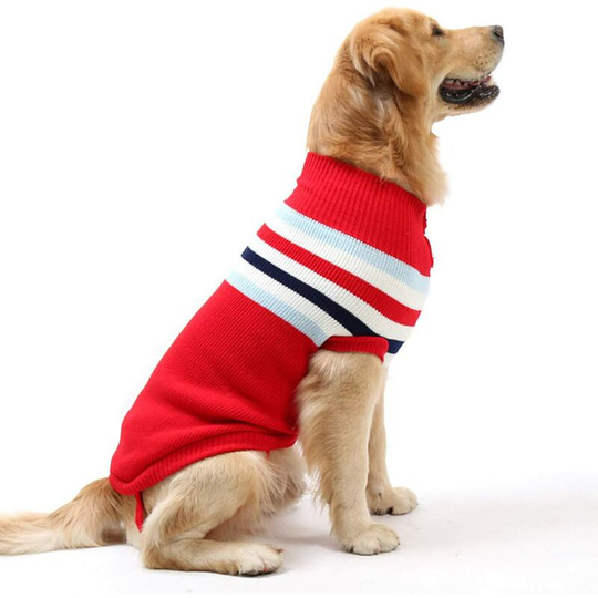 Fashion Striped Dog Sweater Vest Warm Fur Soft Knitting Wool Winter Sweater Knitted Crochet Coat Clothes for Small Medium Large Pet Dogs