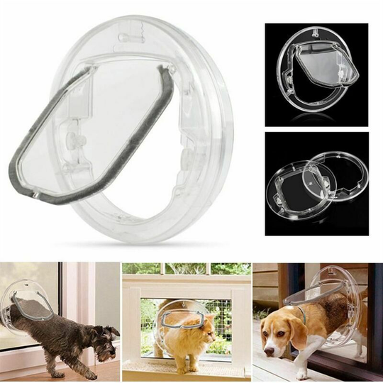 Bearsu - Cat Flap Door for Cats Dogs Pet, Large Cat Flap Door for Windows Sliding Glass Doors with 4 Locking Options, Controllable Cat Flap