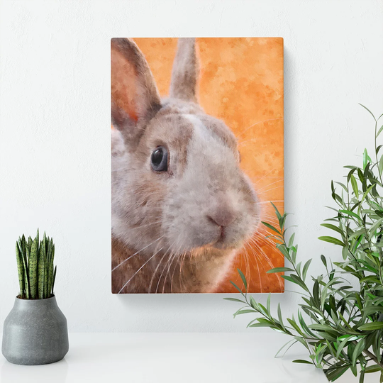 Bunny Rabbit in Colour - Wrapped Canvas Graphic Art