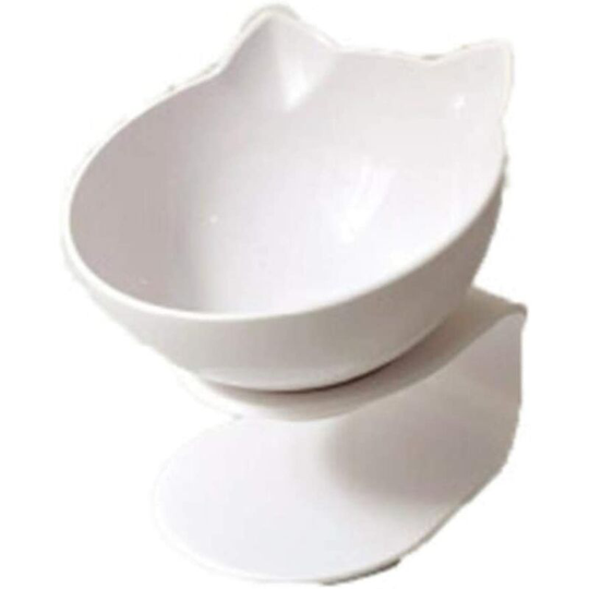 Elevated Cat Bowl Dual Tilt Cat Bowls 15° Tilt Anti-Vomiting and Anti-Spill Pet Bowl with Non-Slip Raised Stand(Single Bowl)