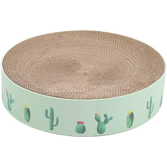 Fvbjd - Cat Toy, Corrugated Cardboard Cat Catnip Scratcher Nail Scraper Mat Kitten Bed Toy-Green-Medium