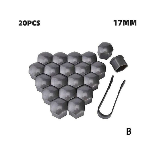 20pcs/lot 17MM/19/21MM Car Wheel Nut Caps abs Auto Trim Tyre Wheel Nut Cover Screw Bolt Protection Covers Screw Protector,GRAY17MM Thsinde