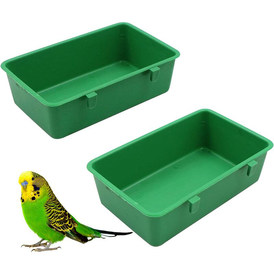 Bird Bath Cage Multifunctional Feeder - Plastic Basin Hanging Bird Feeder Bird Bath with Hooks