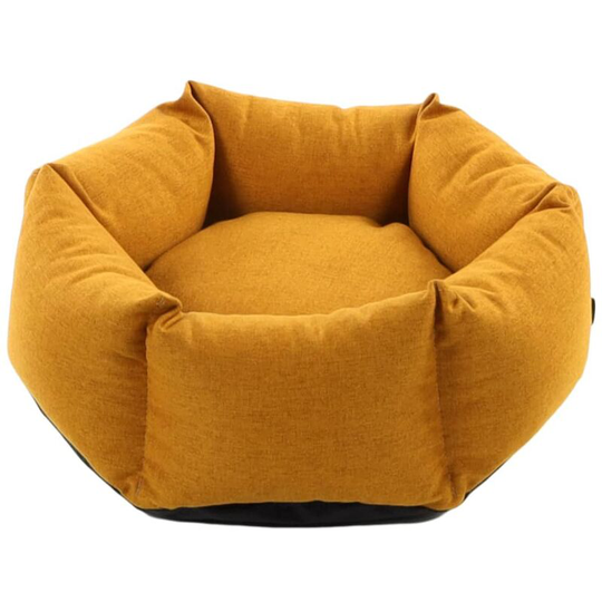 Dog Bed with Zipper Ziva Hexagonal 50x18 cm Ochre Flamingo Yellow