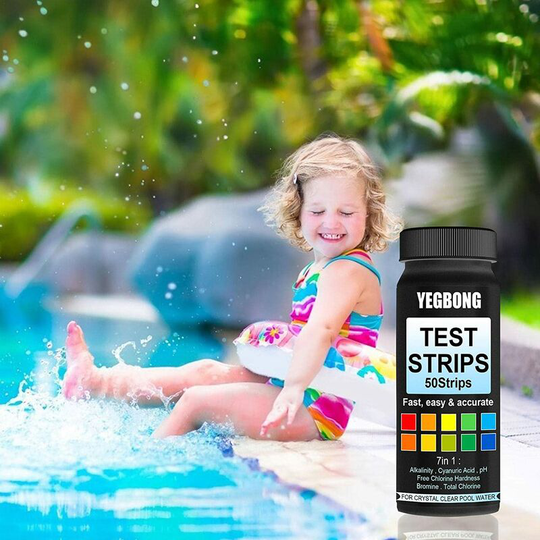 Osqi - 7 in 1 Pool Test Strips | Spa Test Strips,Water Quality Test Kit,Test Water pH,Total Alkalinity,Total Dequate Hardness Test