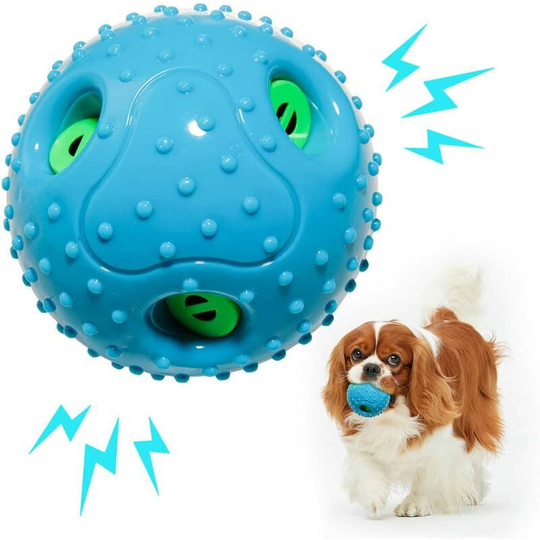 Indestructible Dog Toy, Squeaky Rubber Chew Toy for Large and Small Dogs