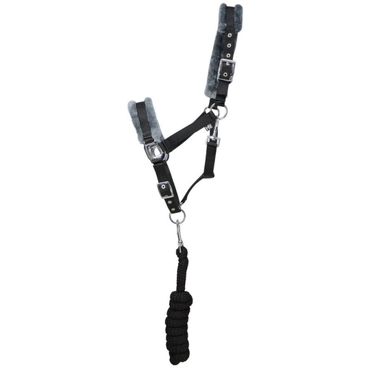 Head Collar And Rope (Full) (Black) - Black - Hy Sport Active