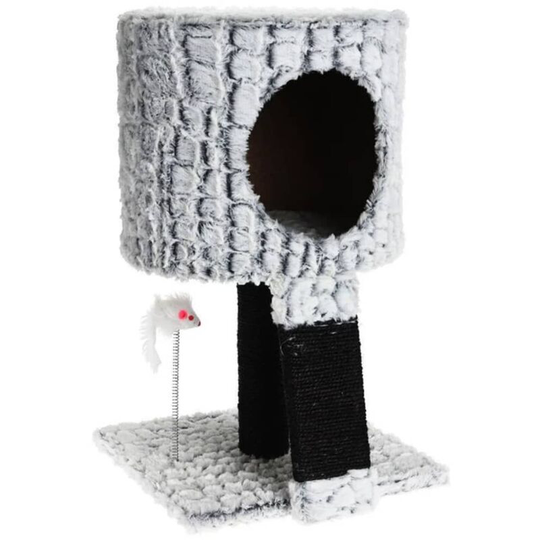 Cat Scratching Tree on Stand with Mouse 30x30x40 cm Pets Collection Grey