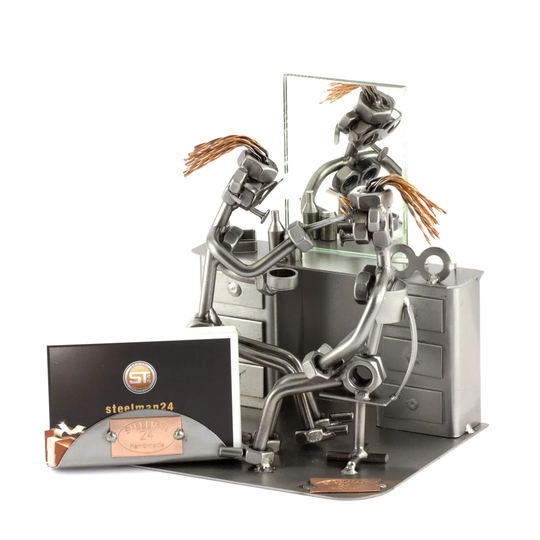 Beautician Visagist Screw Man Place Card Holder