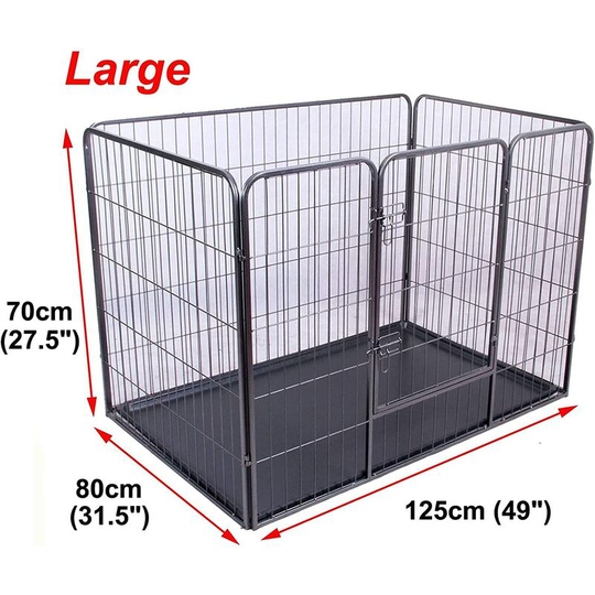 Large 125cmx80cm Puppy Play Pen Dog Crate Whelping Box Rabbit Enclosure Dog Metal Cage