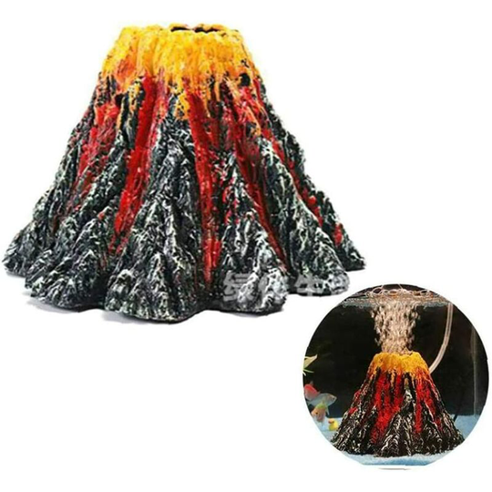 Echoo - Aquarium Volcano Ornament Kit, Colorful led Stone Bubbler Air Light, Air Stone Bubbler Volcano Ornament Kit, Air Stone Bubbler