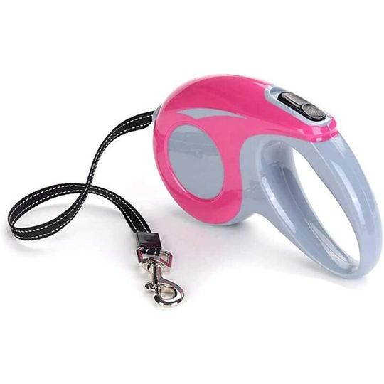 5m Pet Security Automatic Extendable Traction Rope For Small/Medium/Large Dogs (Pink)