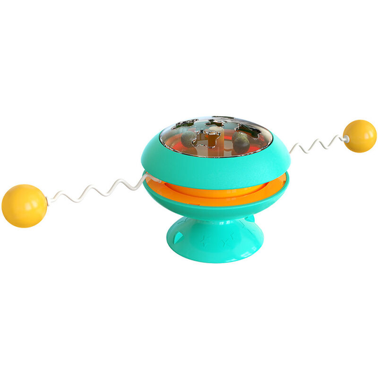 Interactive Cat Toy Cat Toys with Suction Cup, Wall-Mounted Cat Spinner with Rotating Toy Ball for Kitten (Blue)