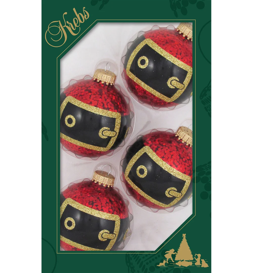 Set of 4 Santa's Belt Christmas Baubles