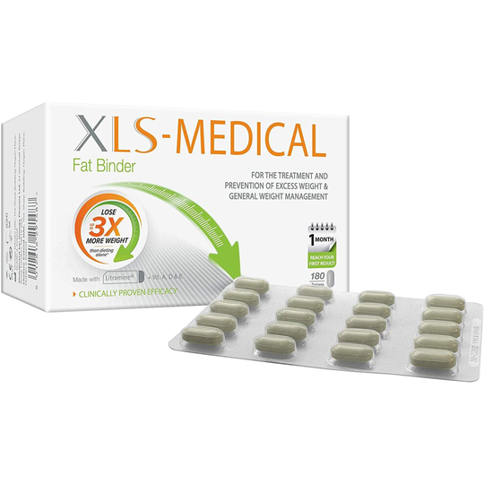 XLS Medical Fat Binder Tablets Clinically Proven Efficacy Weight Loss Aid, 180 Tablets