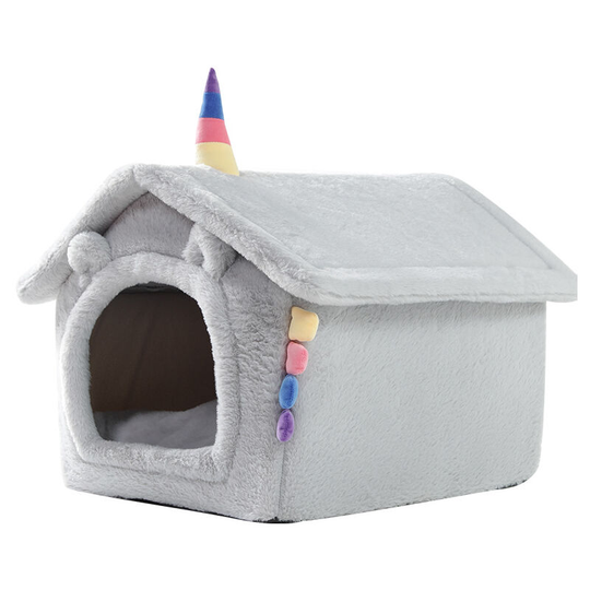 MUFF Christmas Cat Cat House Windproof Cute Cat Cave Nest Christmas Warm Cat Bed for Winter Comfortable Cat House Bed(gray)