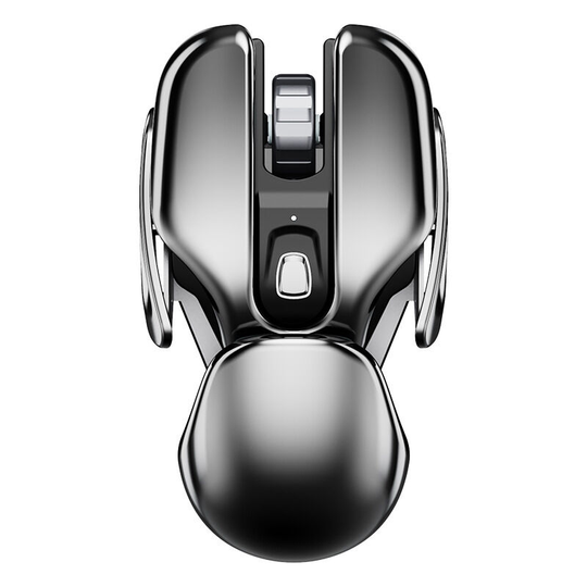 Inphic Silent Wireless Mouse, Rechargeable Wireless Ergonomic Optical Mouse 2.4G usb Receiver for Laptop, Desktop Computer - Silver/Grey