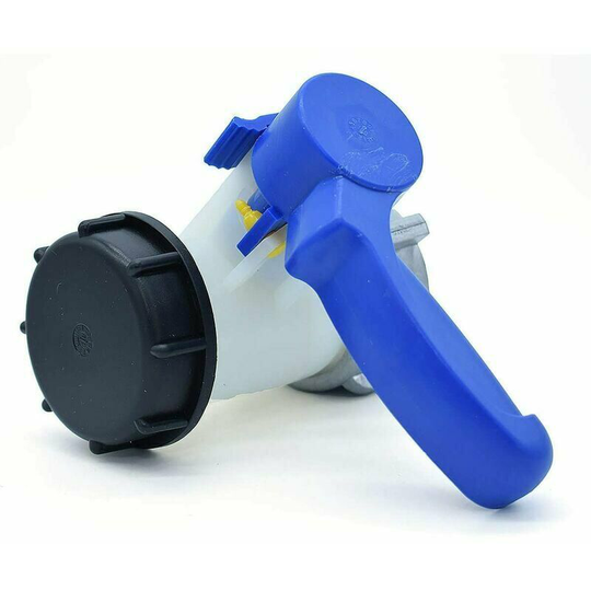 Butterfly valve with aluminum floating nut S60x6 for 1000 liter ibc tank