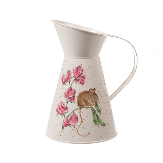 Wrendale Designs Pea Thief Field Mouse Flower Jug - The Country Set - 25cm Tall