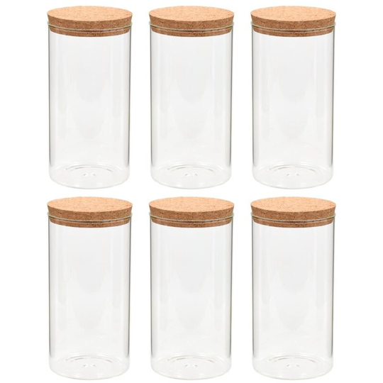 Storage Glass Jars with Cork Lid 6 pcs 1100 ml Vidaxl Transparent