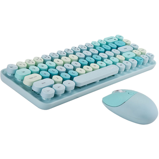 2.4G Wireless Keyboard Mouse Combo 68 Keys Wireless Keyboard Ergonomic Mouse 3-gear Adjustable dpi Green - Mofii
