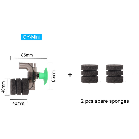 Benobby Kids - Aquarium Filtration Equipment Cotton Filter Fish Tank Cleaning and Water Purification Silent Pneumatic Filtration (GY-mini+2 Pieces of