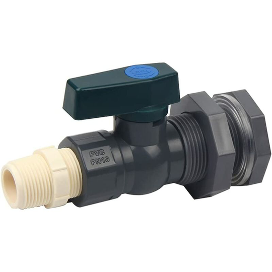 Pvc rain butt tap set, BR-Vie 3/4 inch rain butt valves with bulkscrew connection and hose adapter for aquariums, pools, garden barrels