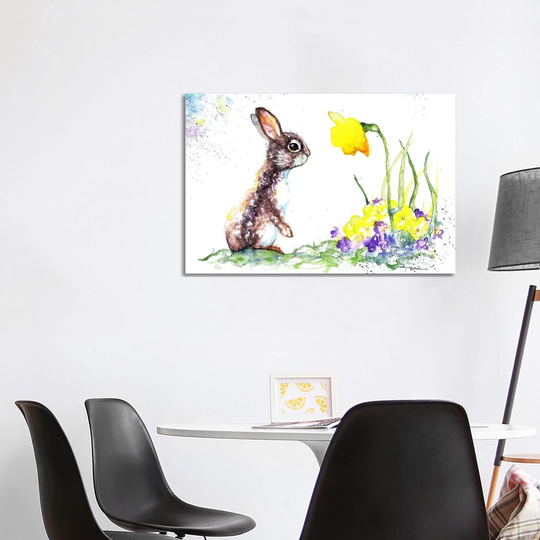 Rabbit And Spring Flowers