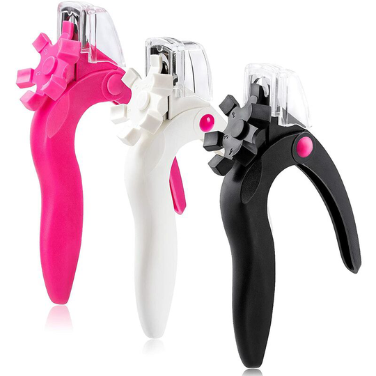 3 acrylic nail clippers, adjustable stainless steel nail clippers, artificial nail art nail clippers (white+black+powder)