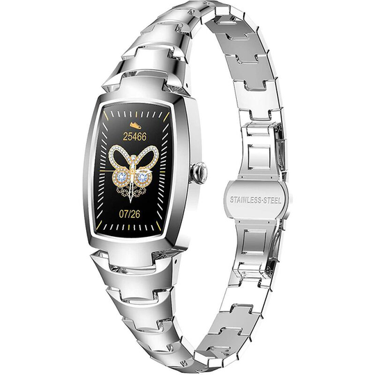 Thsinde - Exquisite Smart Watch For Women, Fitness Tracker With Blood Pressure Heart Rate Sleep Monitor For Ios And Android Devices, Silver
