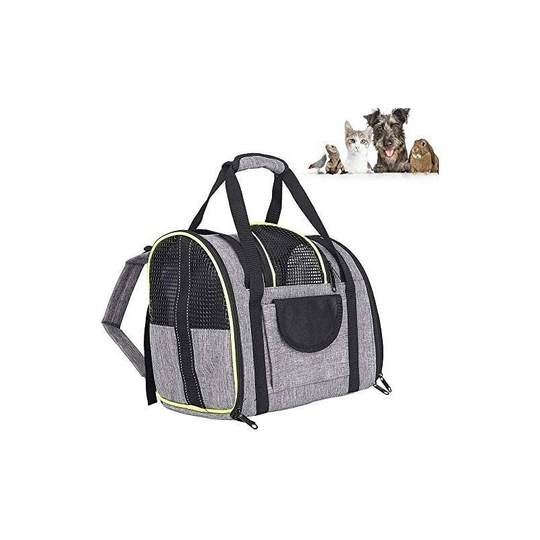 Litzee - Dog Backpack Expandable 90%, Breathable Small Dog Carrier Bag, Cat Carrier Backpack with Removable Plush Mattress, for Travel by
