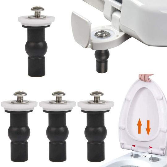 Sun Flowergb - 6 Pack Toilet Seat Hinge Bolt Screws Toilet Seat Fasteners Expanding Rubber Top Nuts Fixing Screws Seat Hardware Fixings Toilet Seat