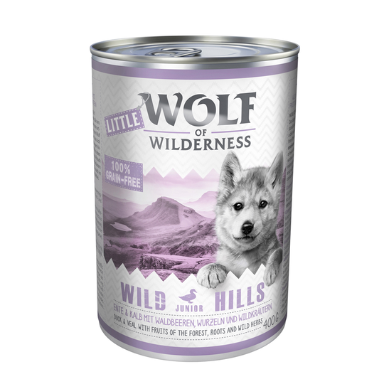 Little Wolf of Wilderness 6 x 400g - Wild Hills Junior - Duck & Veal