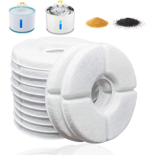 12 Pack Cat Fountain Filter, Triple Filtration System Cat Fountain Filter Replacement 84oz/2.5L Automatic Cat Fountain