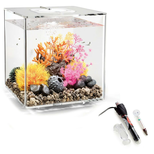 Biorb - cube 30L Aquarium Clear with mcr Lighting and Heater Pack