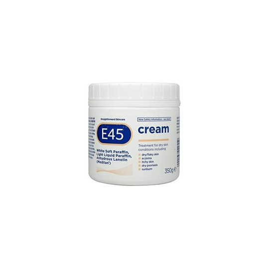 E45 Dermatological Moisturising Cream Tub, 350g