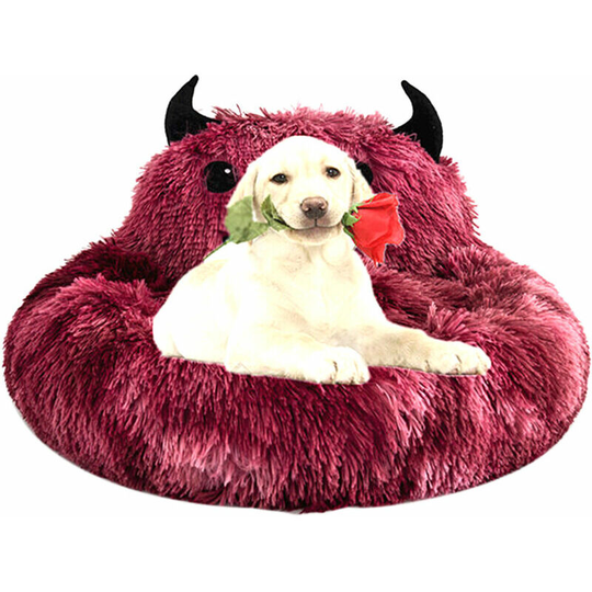 Thsinde - Dog Bed Cat Cozy Pet Bed Puppy Cushion Kennel Portable Warm For Small Animals Supplies Mat Washable, Burgundy, l