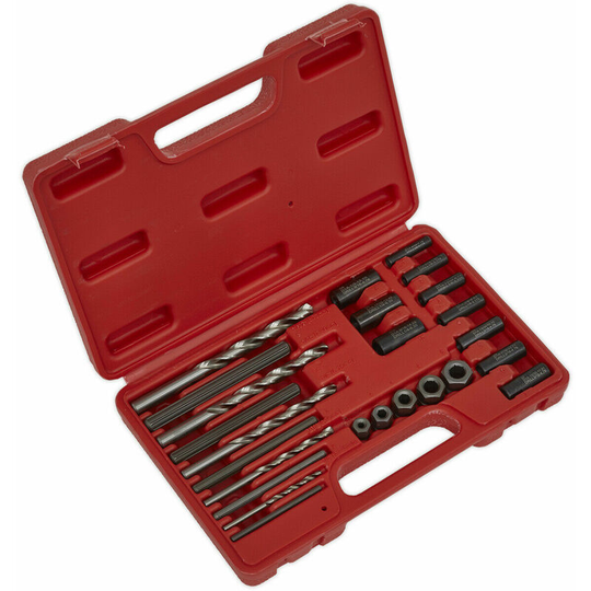 Loops - 25 Piece Stud Extractor Set - Broken Stud & Bolt Removal Kit - Centring Pilots