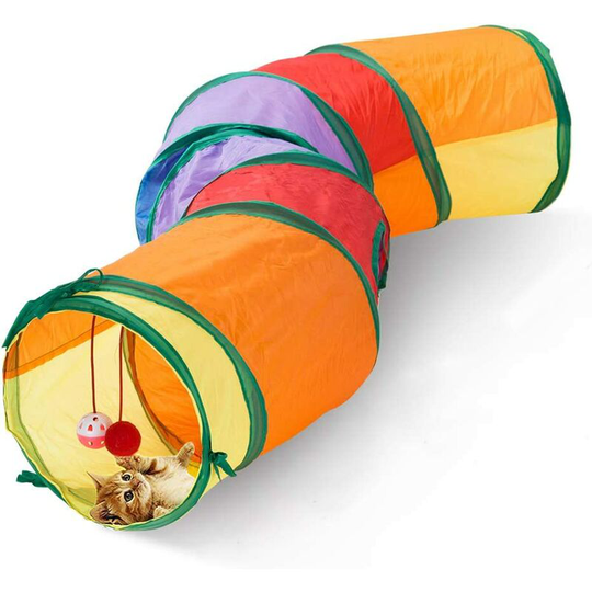 Cat Toys Cat Tunnel Balls Interactive Kitten Toys Assortments Catnip Fish Feather Teaser Wand Mice