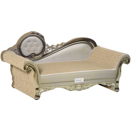 Cat Scratching Bed Pet Scratcher Modern Furniture w/ Catnip - Brown - Brown - Pawhut